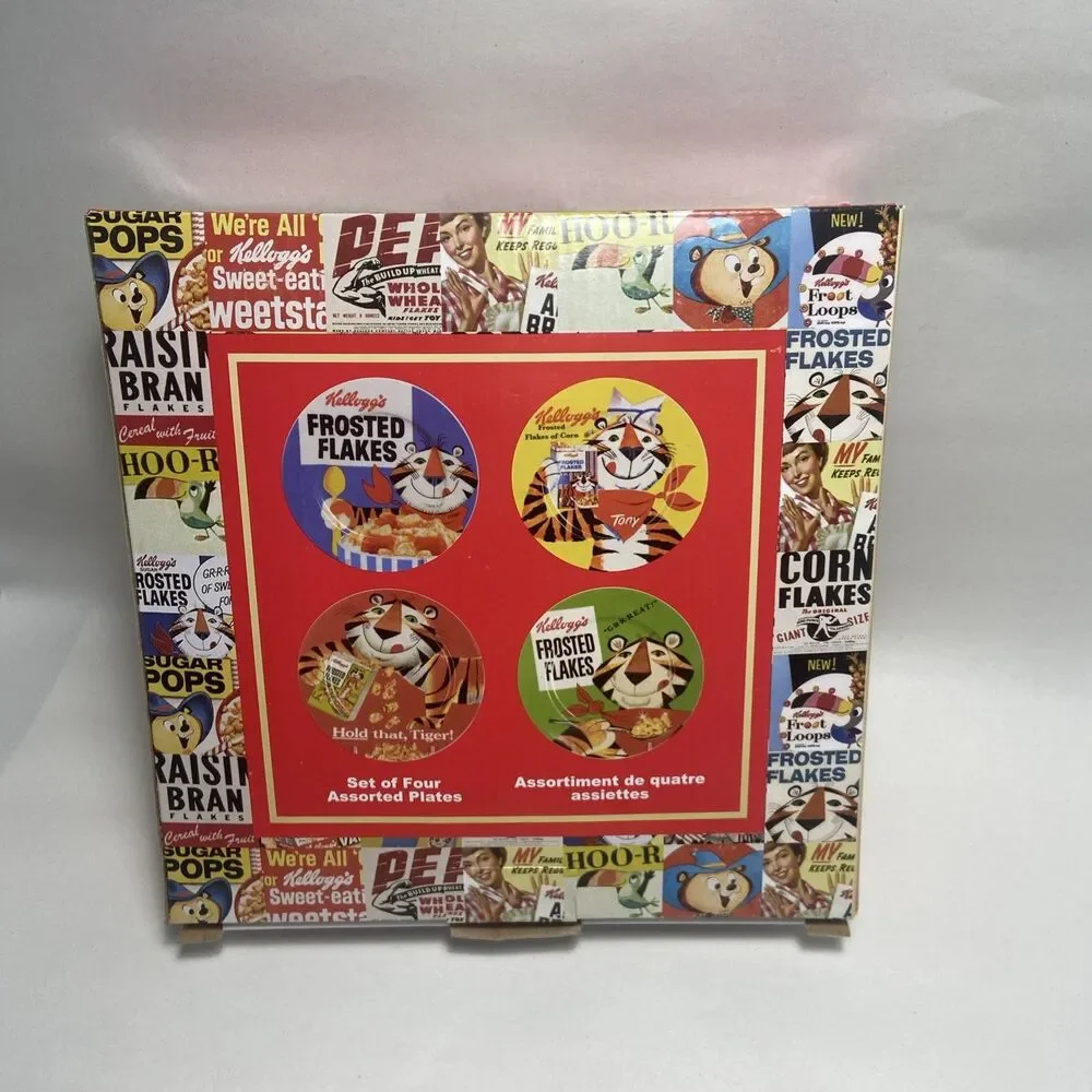 Tony the Tiger 8 inch Ceramic Plates Set of 4  In Gift box 2016 Cereal Box